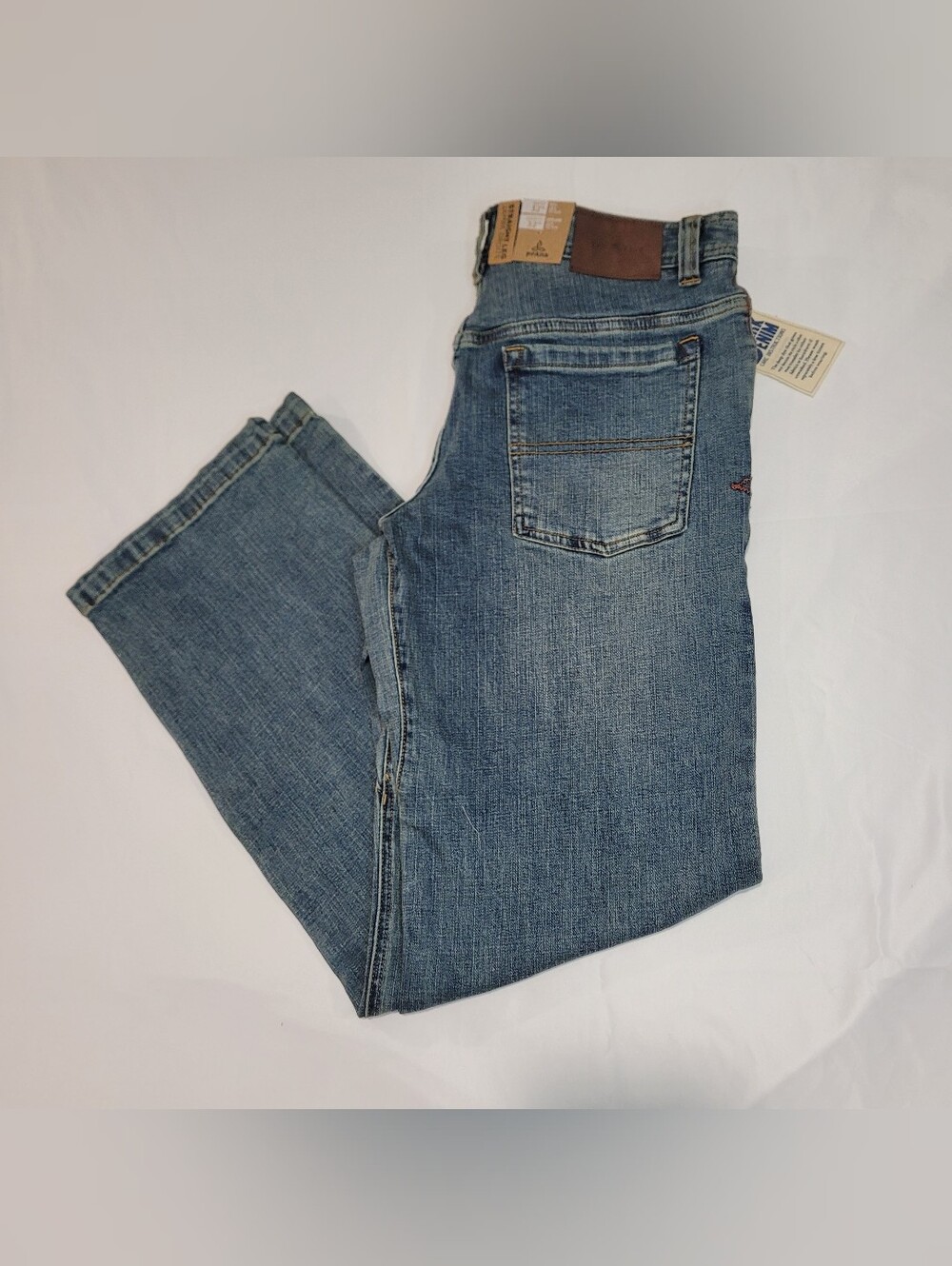 prAna Axiom Men’s 32x32 Antique Stone Wash Organic Cotton Jeans